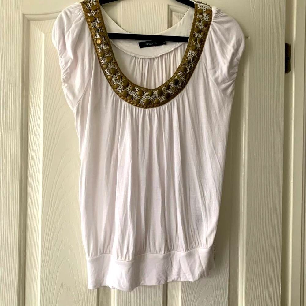 Arden B. | Embellished White Top